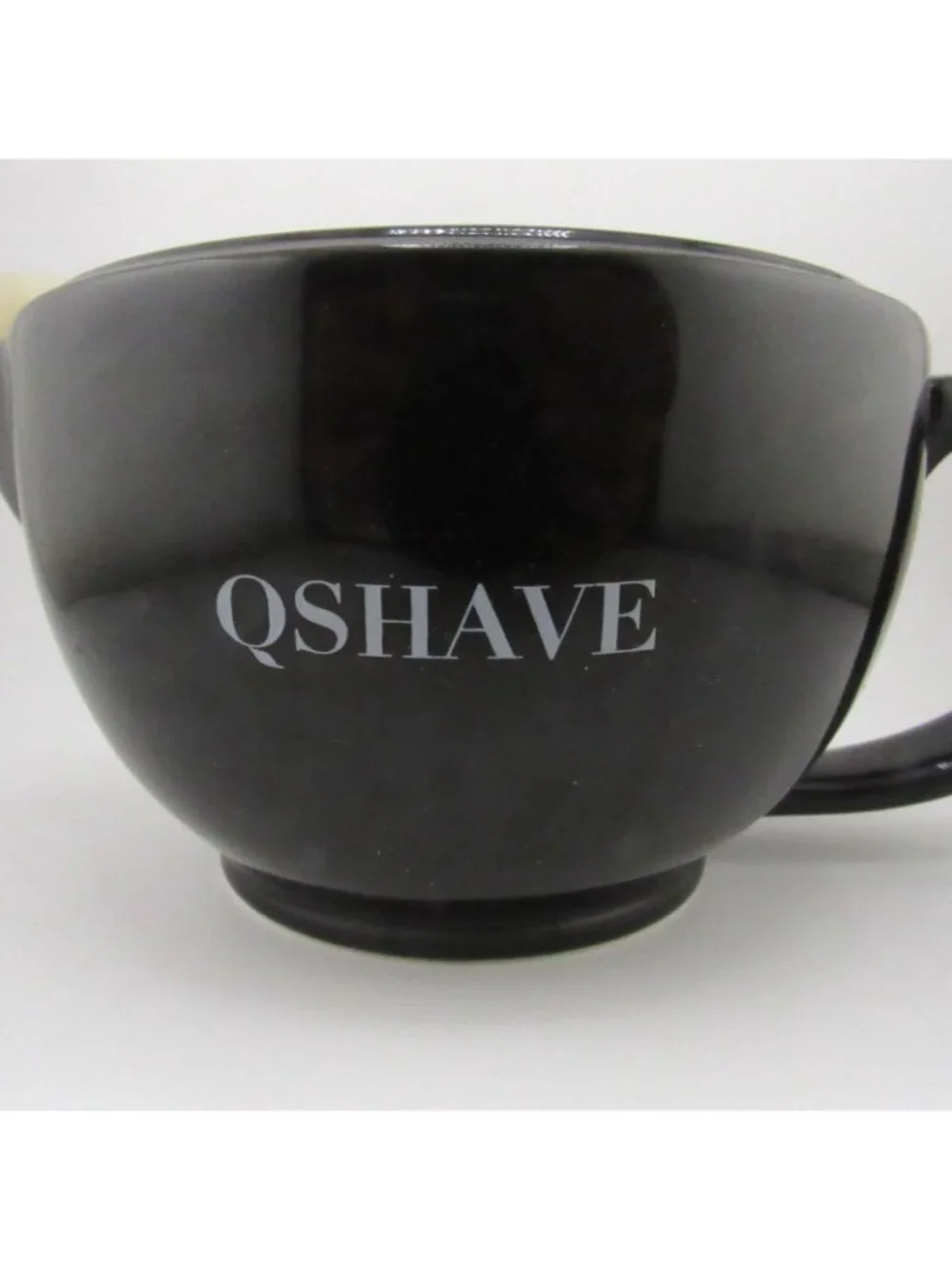 QSHAVE Cermamic Shaving Cream Warmer Scuttle Bowl, Black Men's Barber